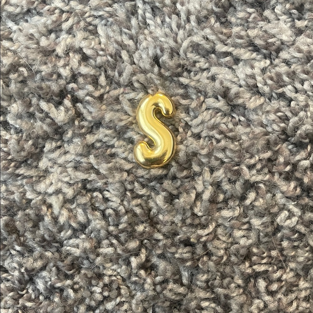 Gold Letter S necklace charm